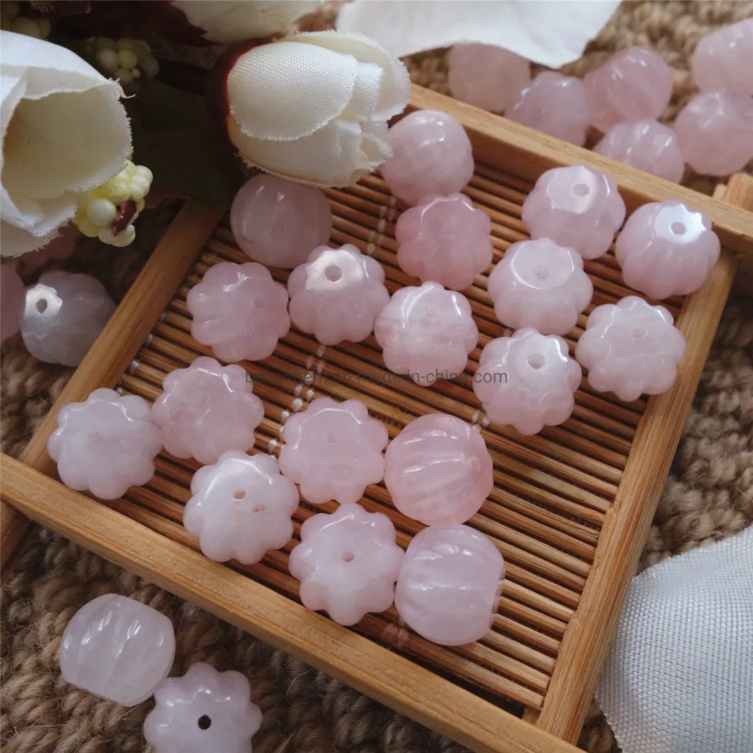 Carved Natural Gemstone Rose Quartz Agate Aventurine etc Beads for Bracelet Design