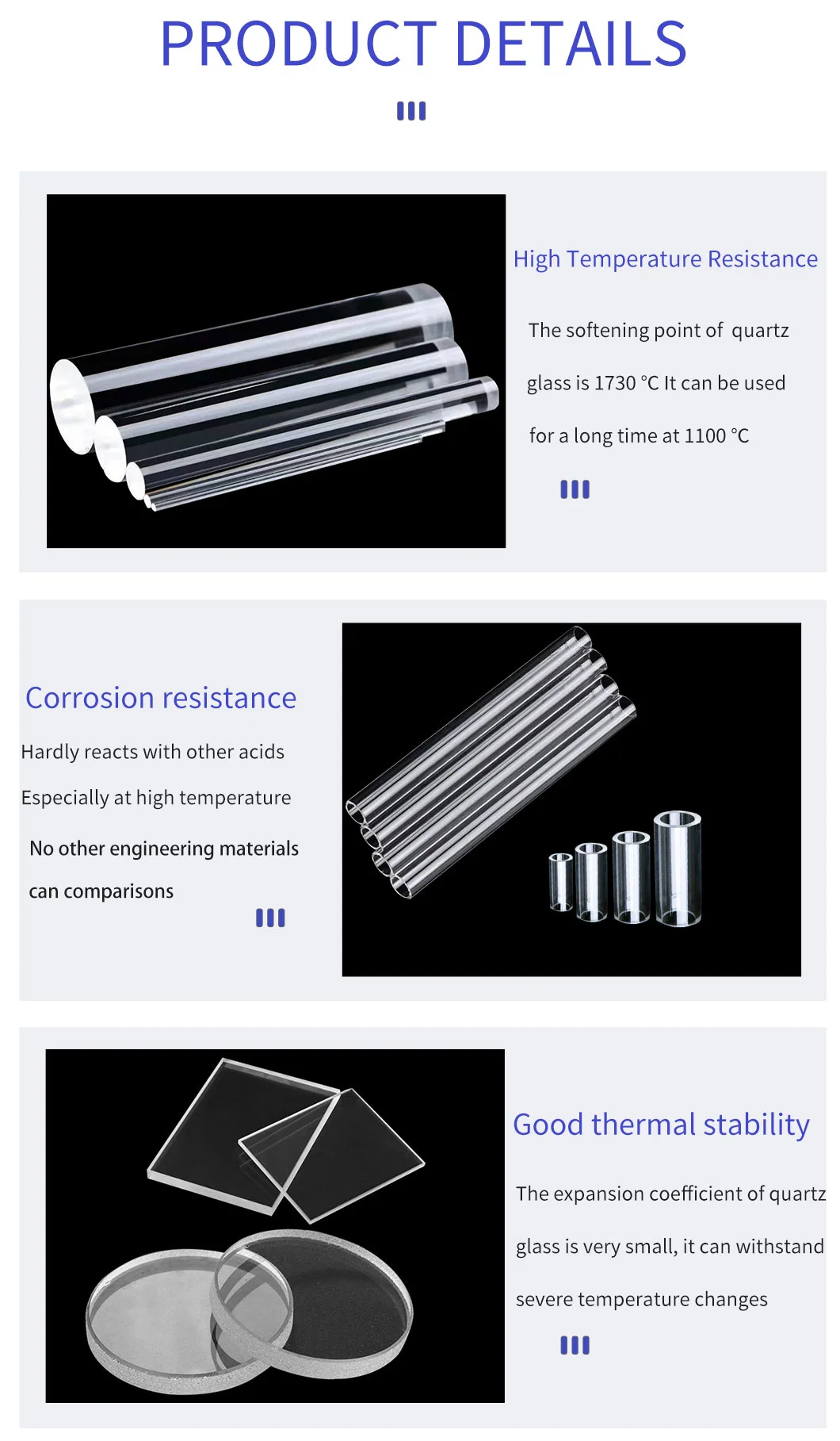 Wholesales Transparent Clear Laboratory Instrument Quartz Flange